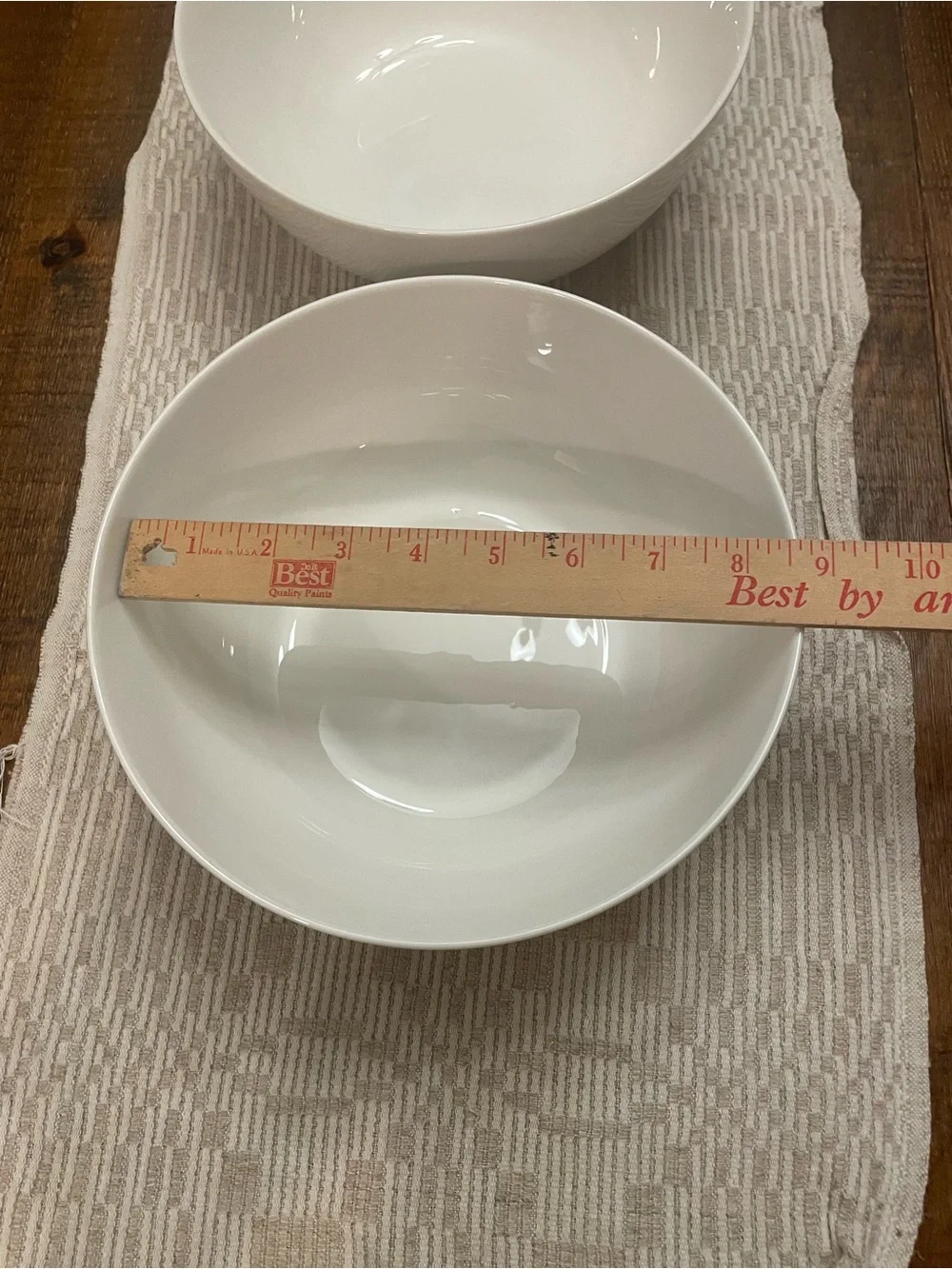 Two Martha Stewart Glossy White Ceramic Serving Bowl